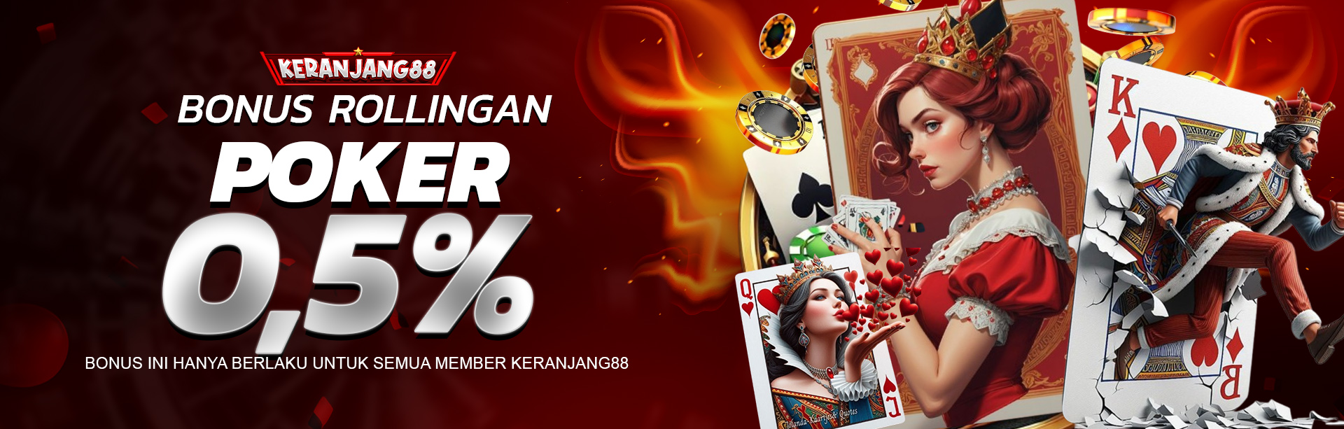 BONUS ROLLINGAN POKER 0,5%