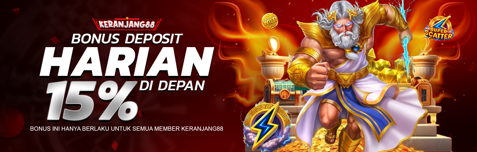 BONUS SLOT 15 % SETIAP HARINYA	