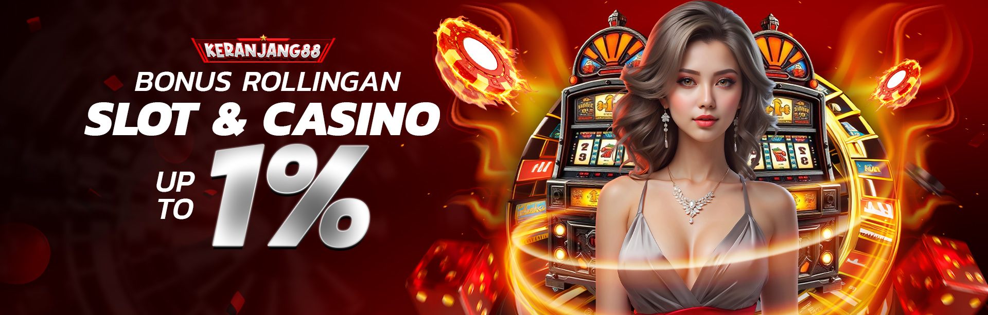BONUS ROLLINGAN SLOT & CASINO UP TO 1%	